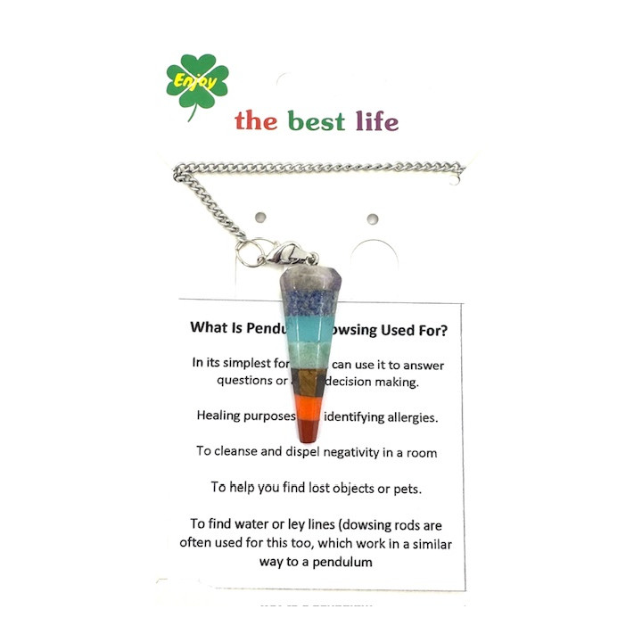 7 Chakra Gemstone Pendulum Cone