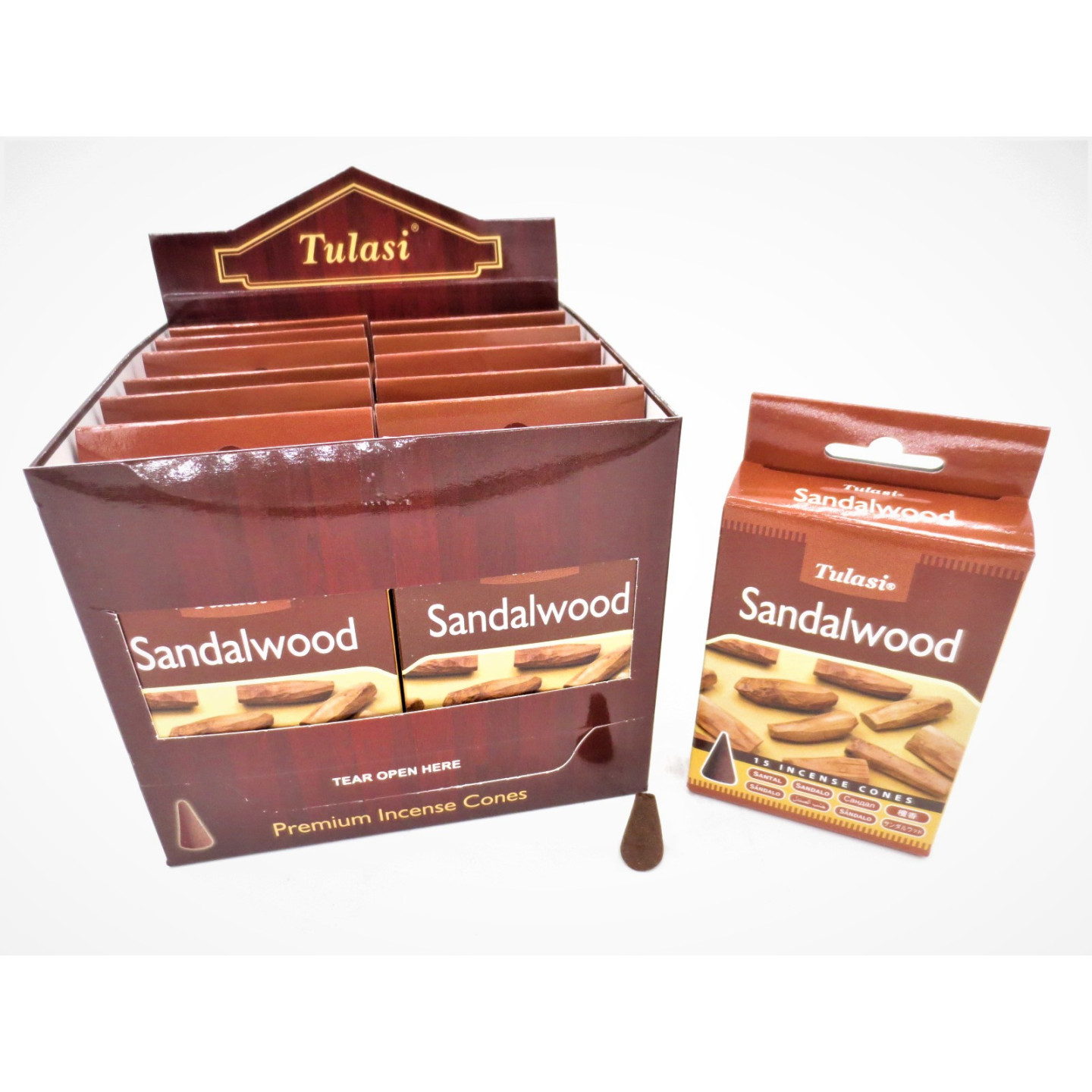Tulasi Sandalwood Incense Cones (Brown Box)