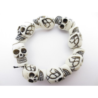 Skull bracelet white