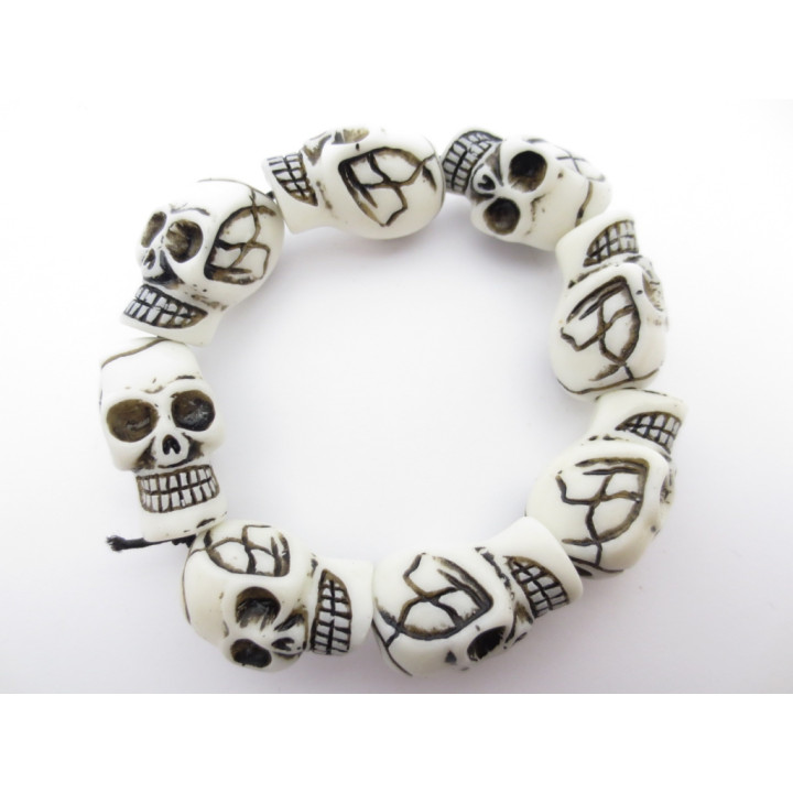 Skull bracelet white