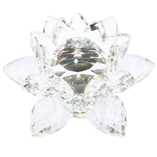 Crystal Lotus Flower Ornament on Stand (Small)