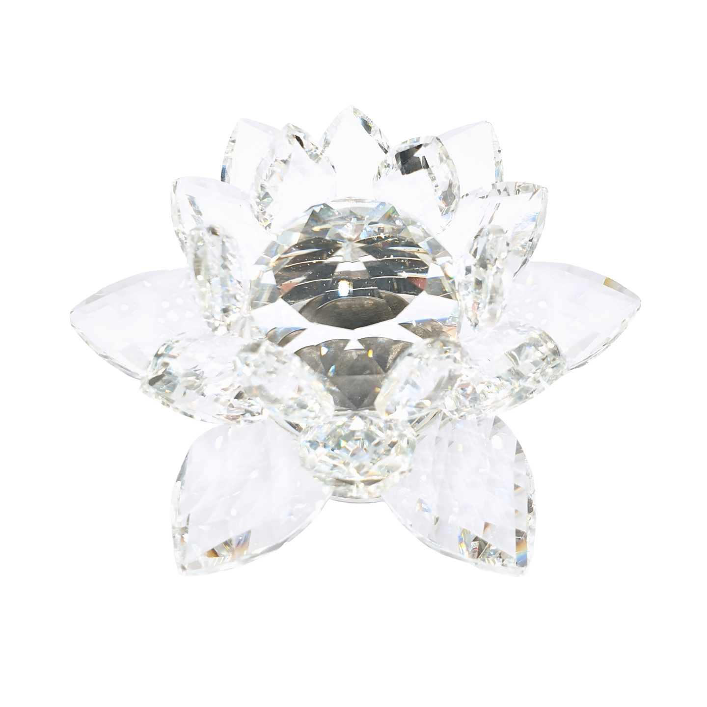 Crystal Lotus Flower Ornament on Stand (Extra Large)