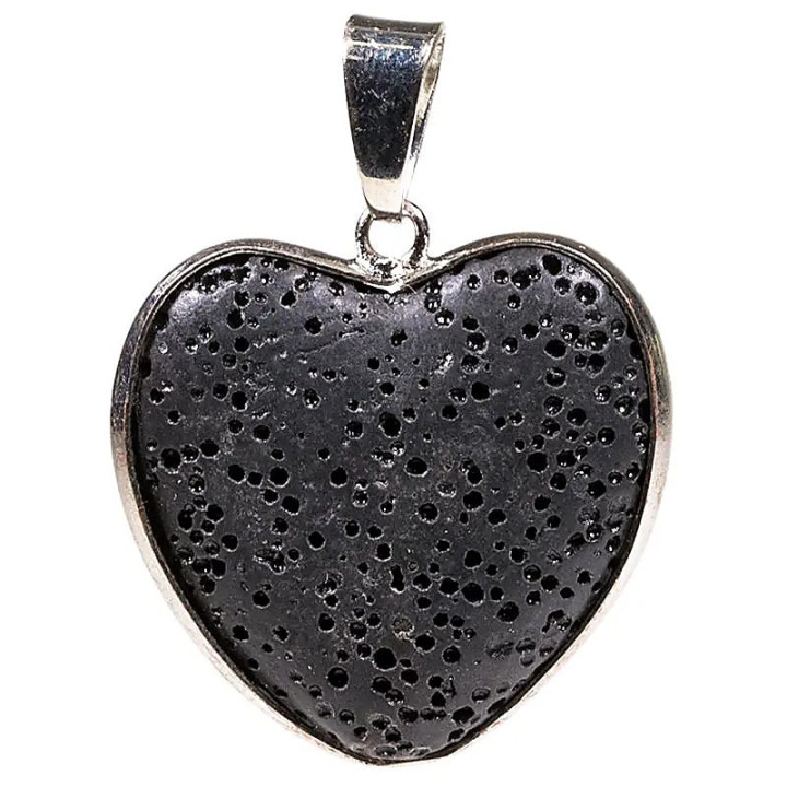 Pendentif en forme de coeur en pierre de lave | Pieralune