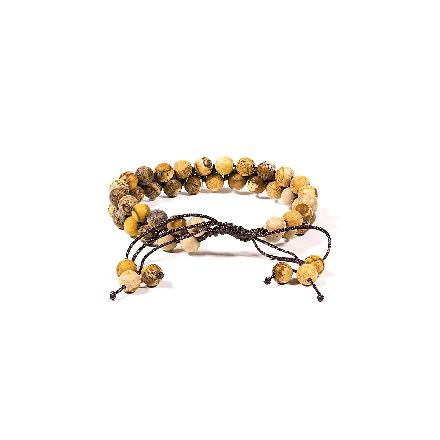 Bracelet Jaspe paysage double fil ajustable | Pieralune