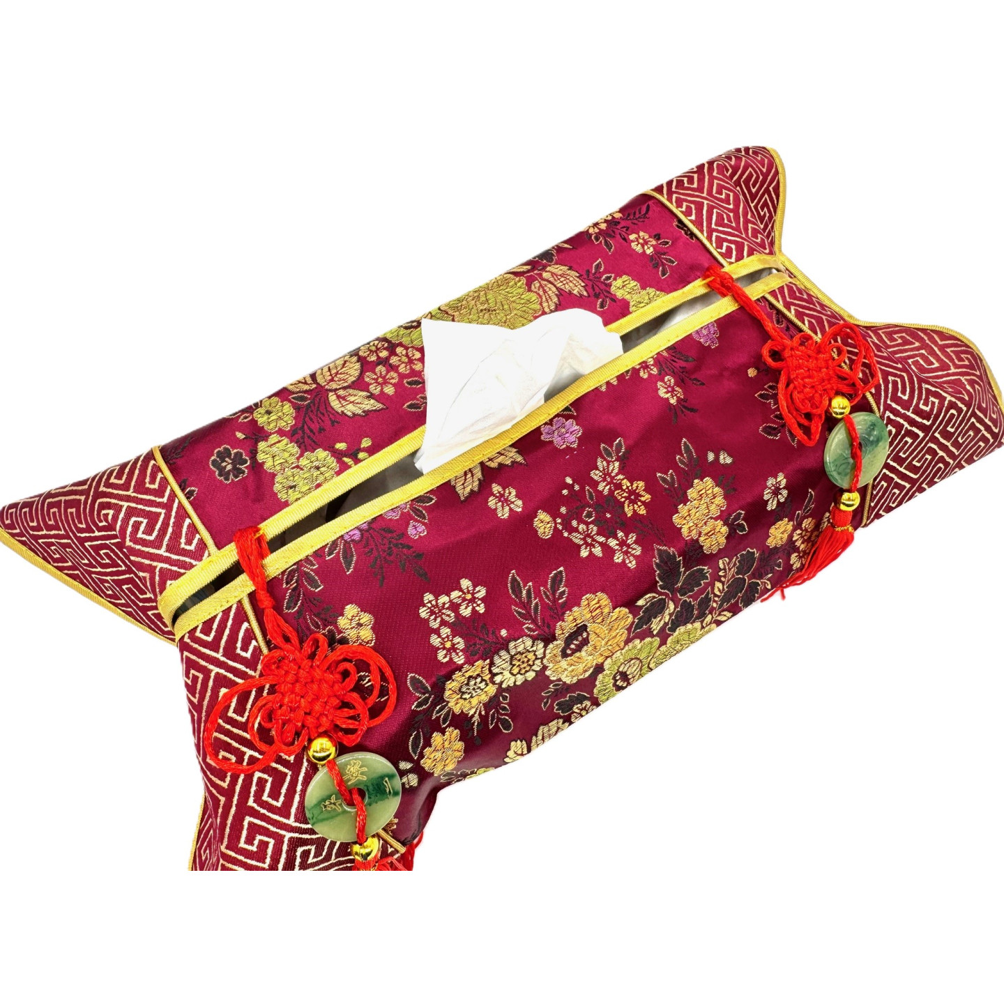 Purple Asian Brocade Tissue Cover