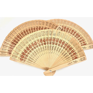 Wooden Flower Hand Fan ( 10 pieces)
