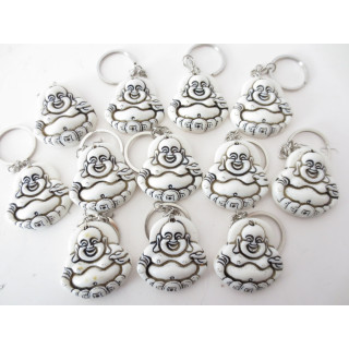 Happy Buddha keyhanger white