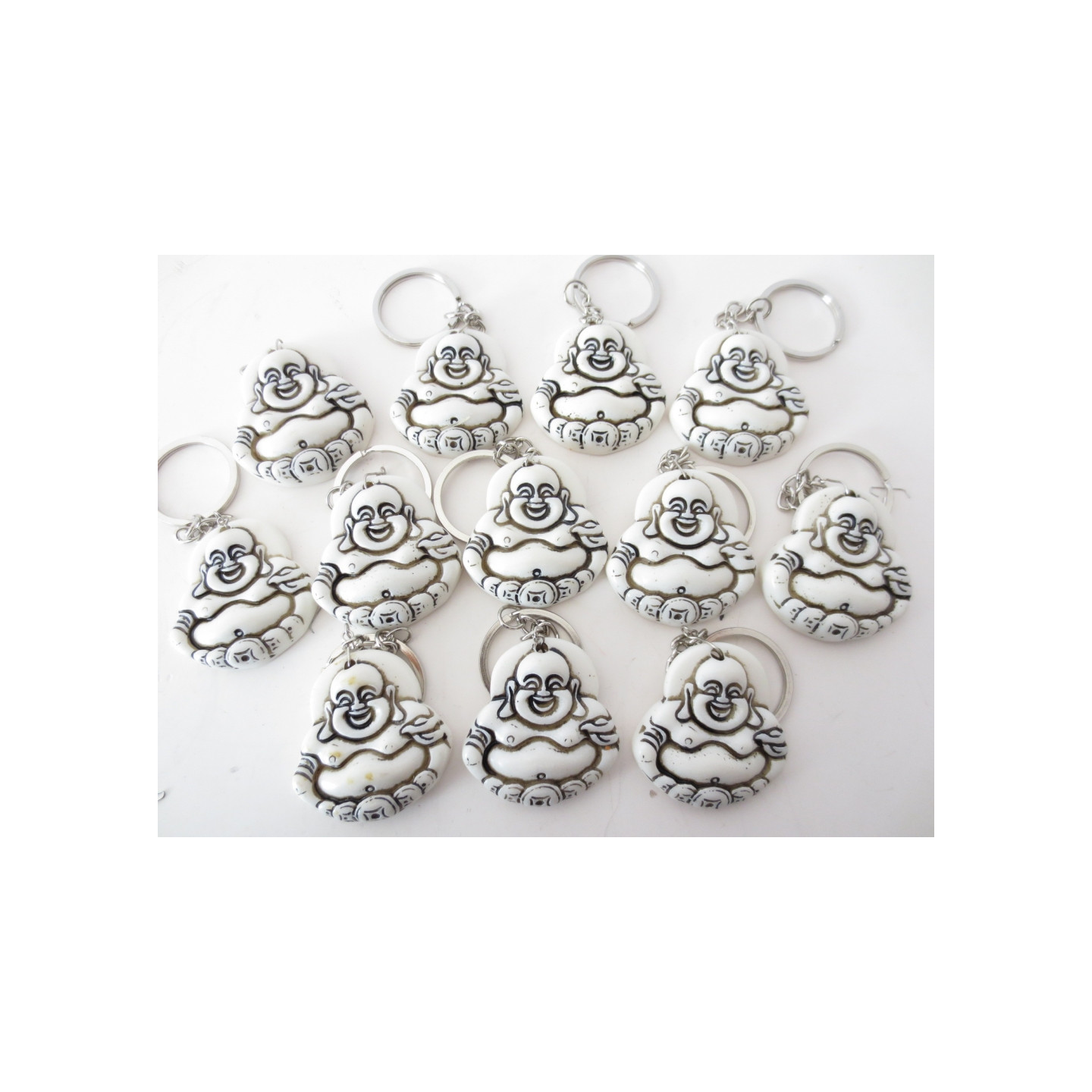 Happy Buddha keyhanger white