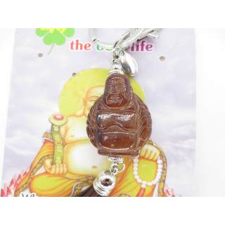 Happy buddha keychain brown