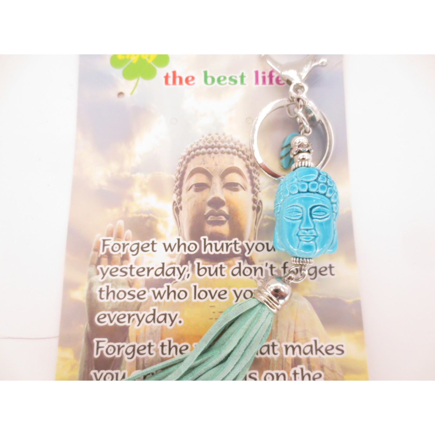 buddhahead keychain blue