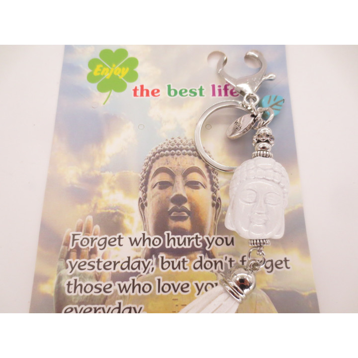 buddhahead keychain white