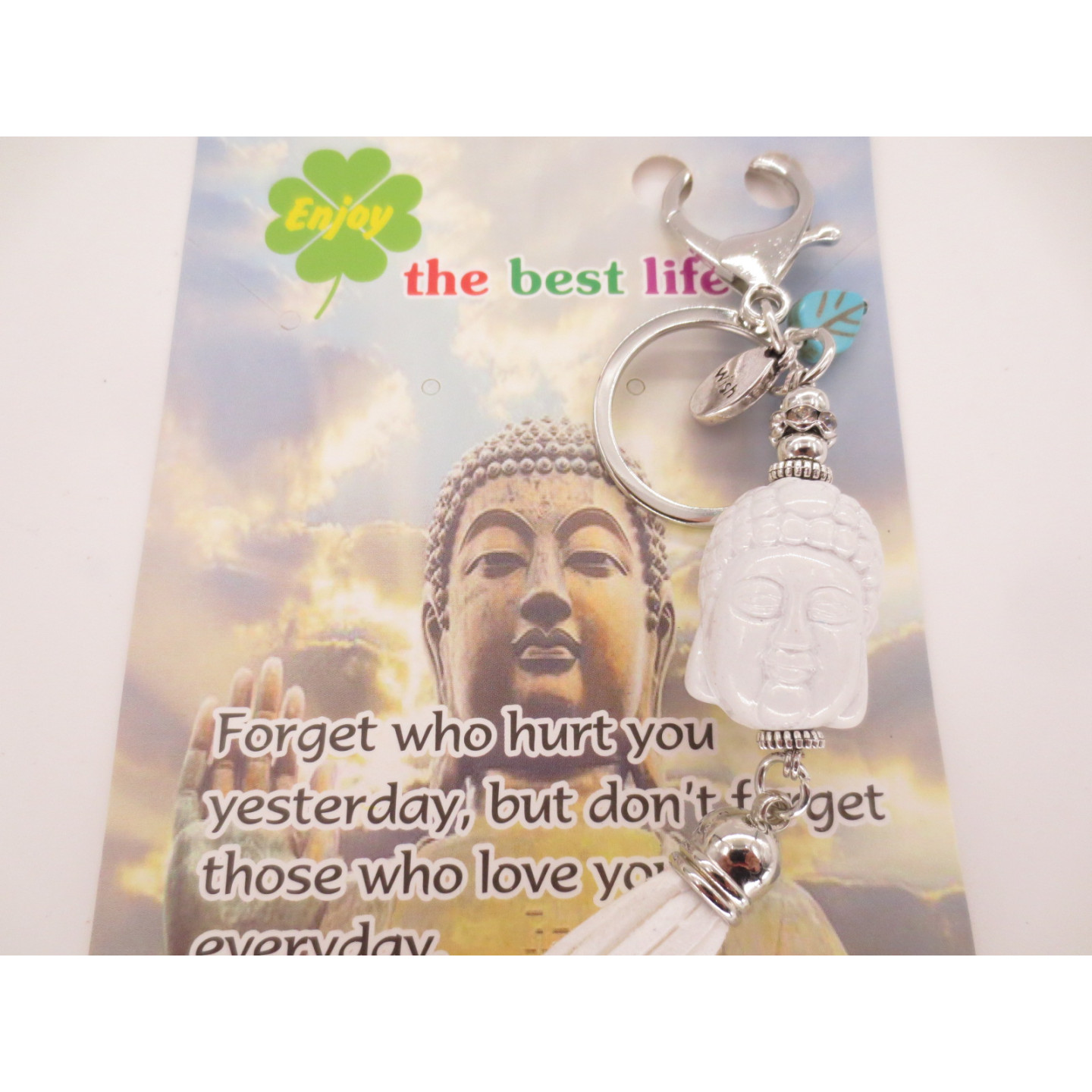 buddhahead keychain white