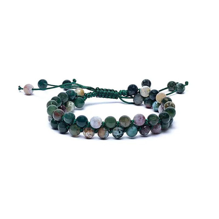 Bracelet agate double rang ajustable | Pieralune