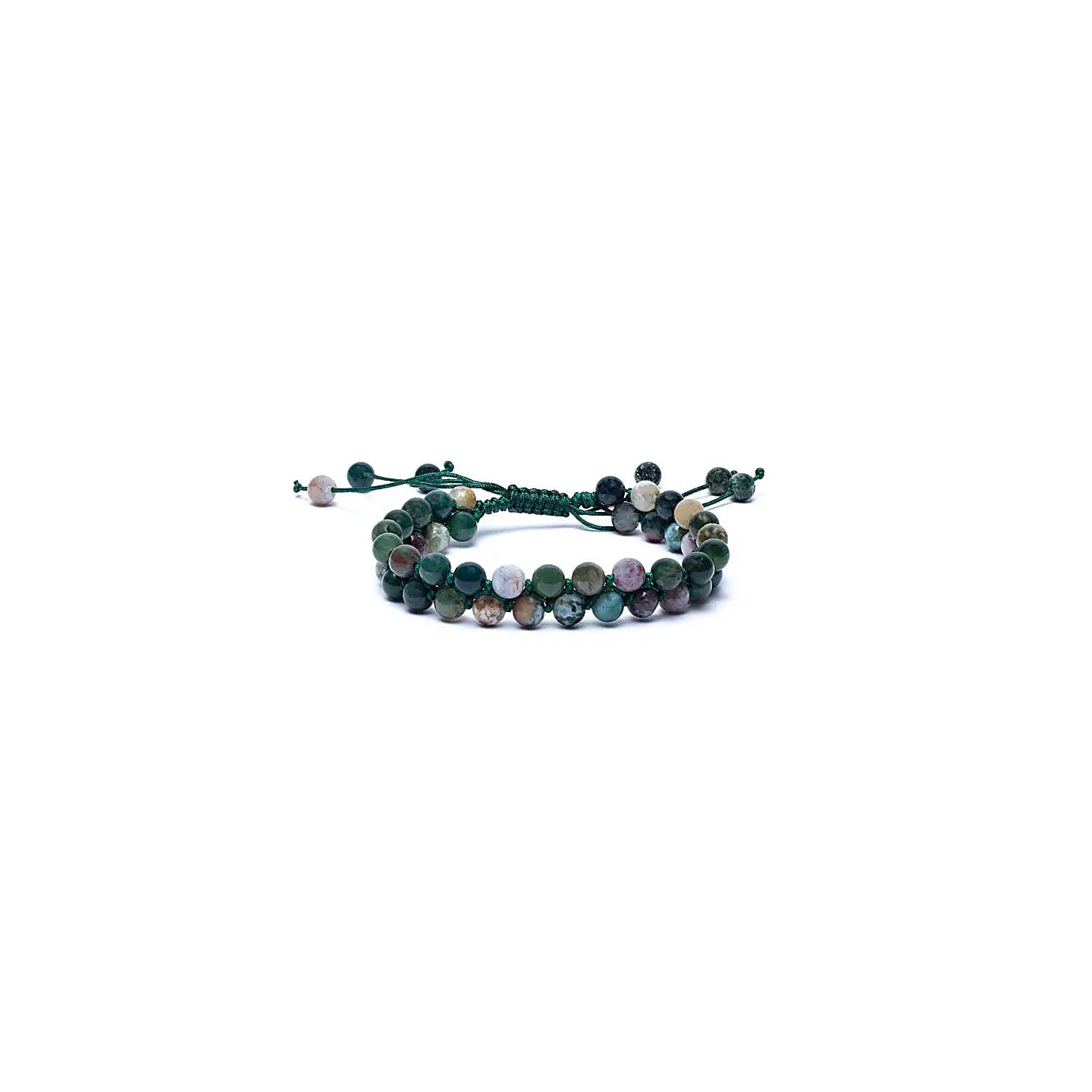 Bracelet agate double rang ajustable | Pieralune