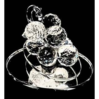 Crystal Glass Grapes on Turning Scale – Large