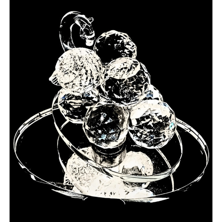 Crystal Glass Grapes on Turning Scale – Medium