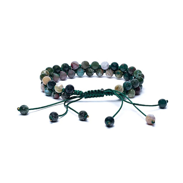 Bracelet agate double rang ajustable | Pieralune