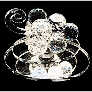 Crystal Glass Grapes on Turning Scale - Small