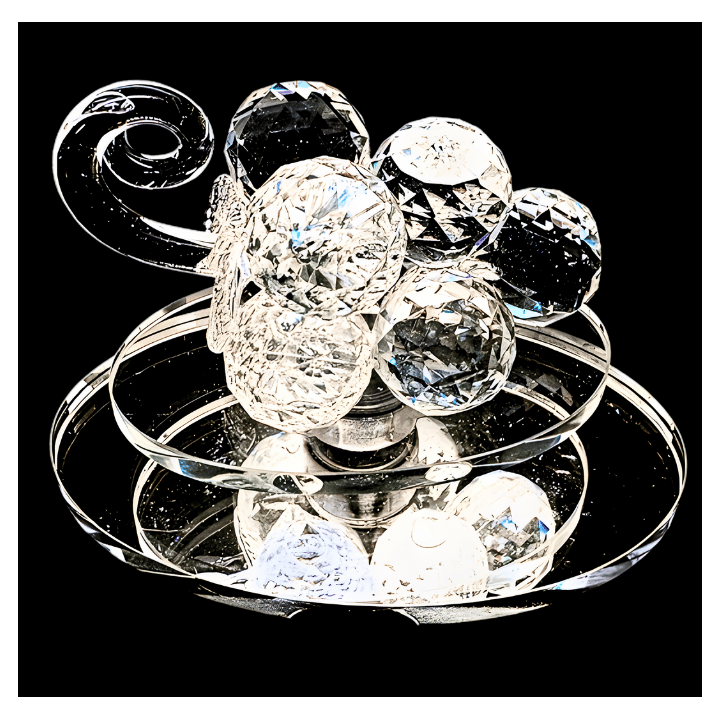 Crystal Glass Grapes on Turning Scale - Small