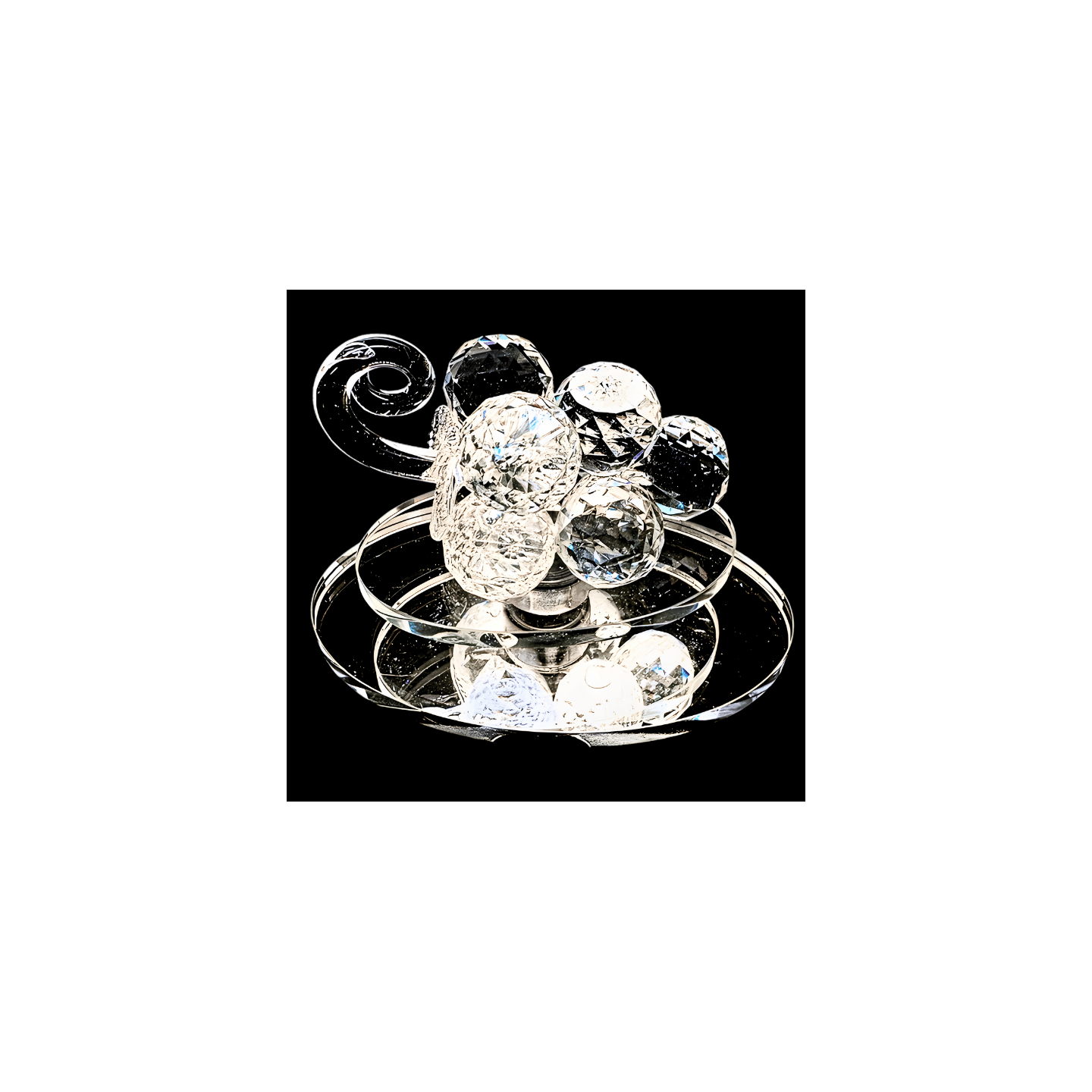 Crystal Glass Grapes on Turning Scale - Small