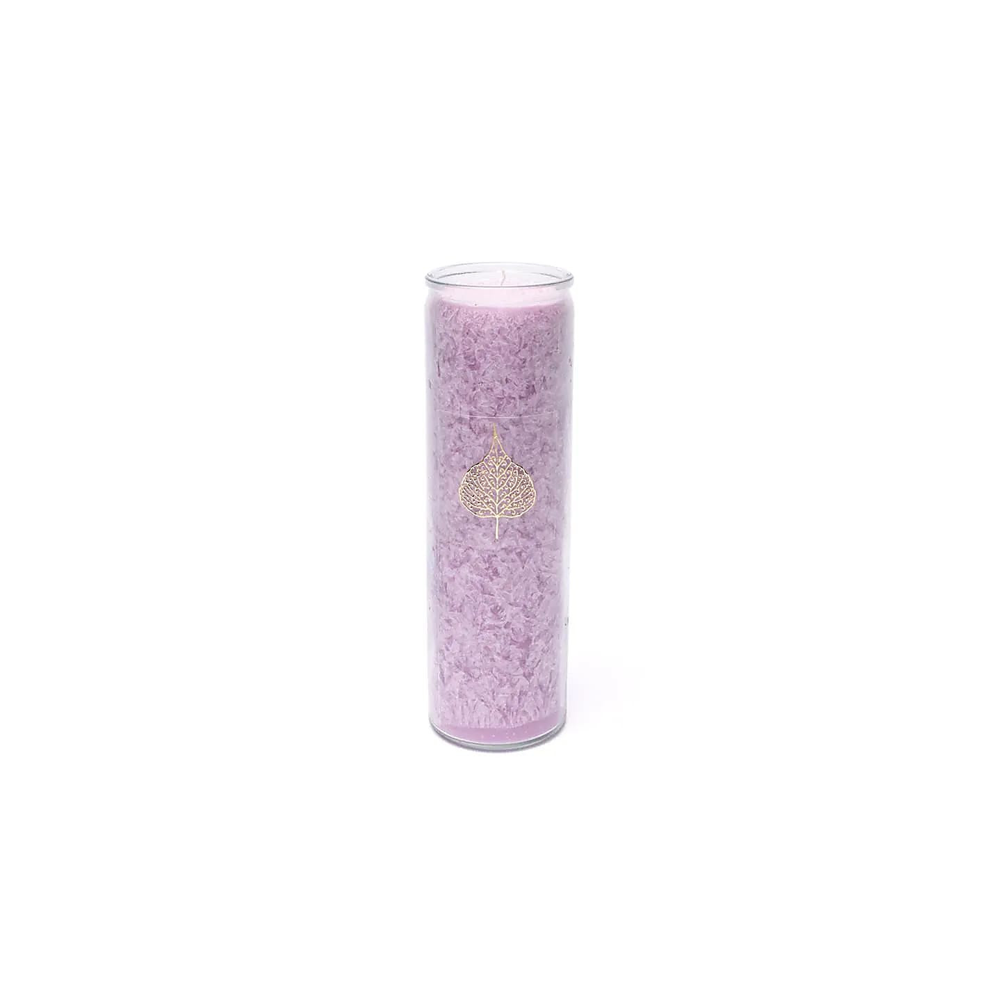 Bougie stéarine feuille de bodhi lilas non parfumée | Pieralune