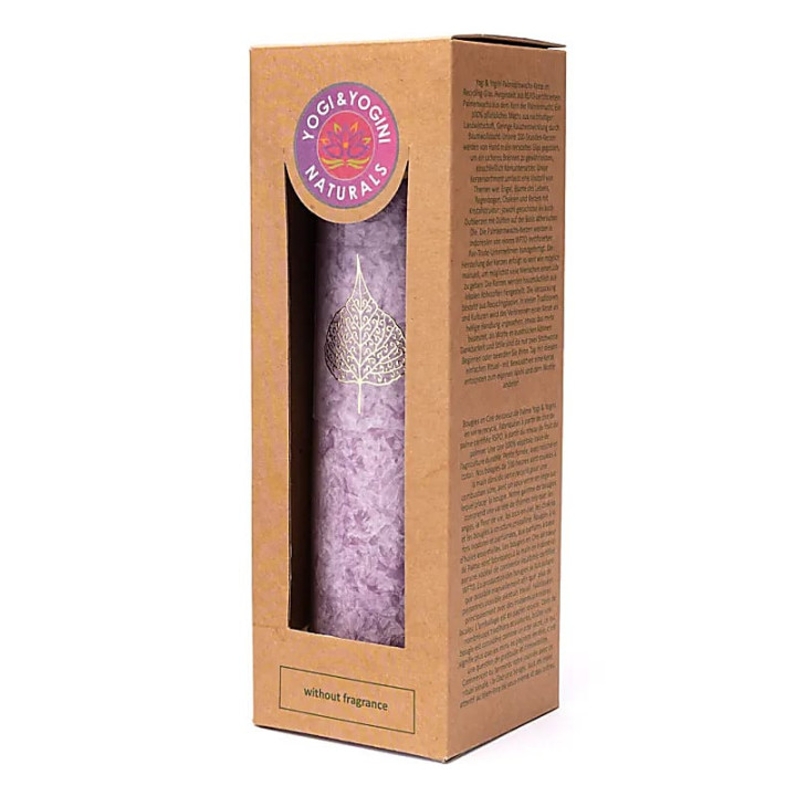 Bougie stéarine feuille de bodhi lilas non parfumée | Pieralune