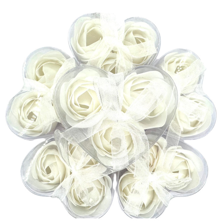 Romantic Rose Shaped White Soap – 12 pieces