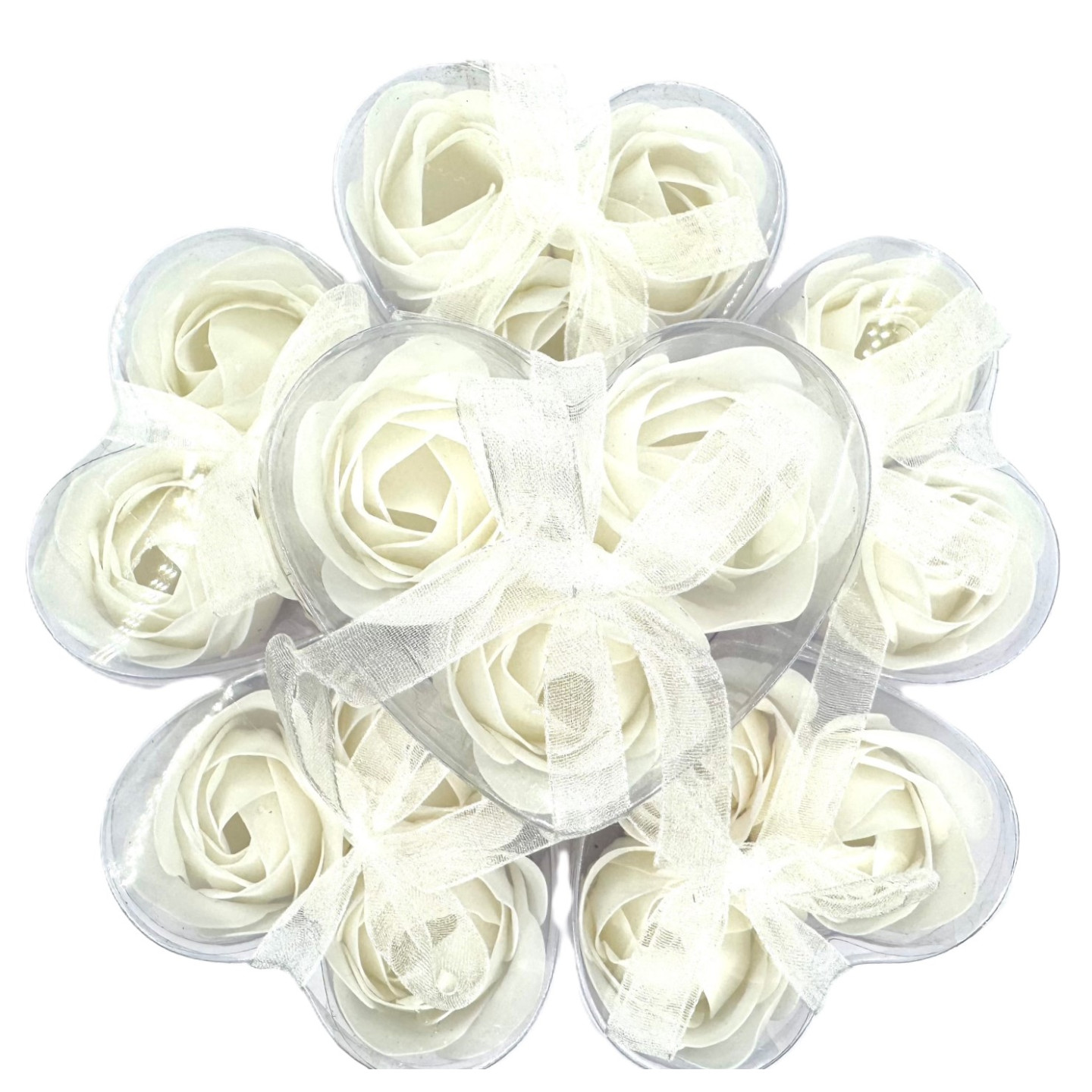 Romantic Rose Shaped White Soap – 12 pieces