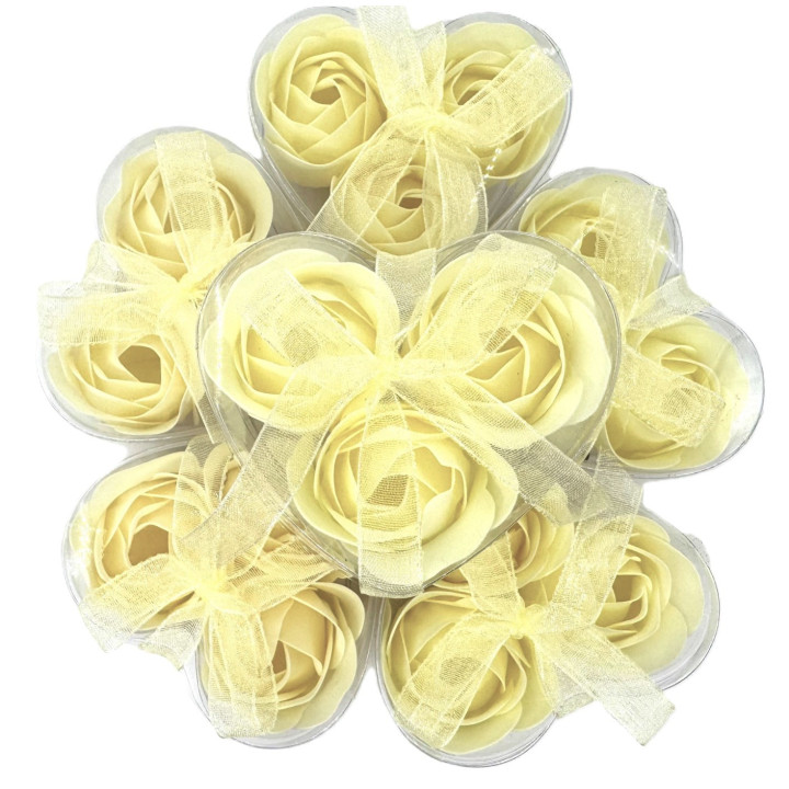 Romantic Rose Shaped Créme Soap - 12 pieces