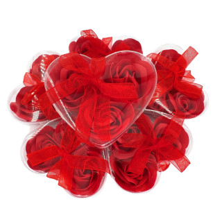 Romantic Rose Shaped Red Soap – 12 pieces