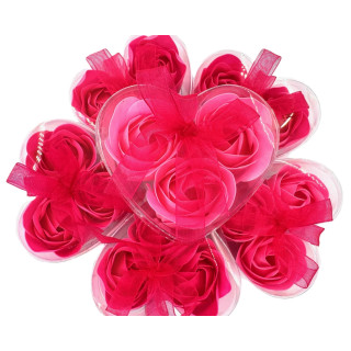 Romantic Rose Shaped Fuchsia Soap – 12 pieces