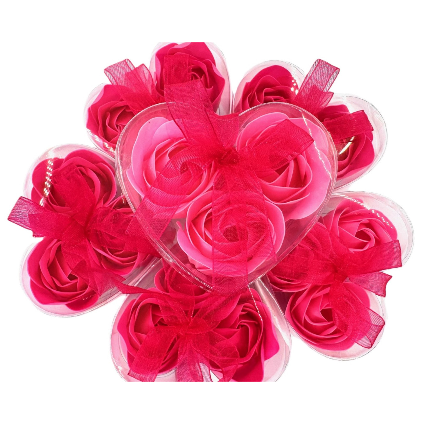 Romantic Rose Shaped Fuchsia Soap – 12 pieces