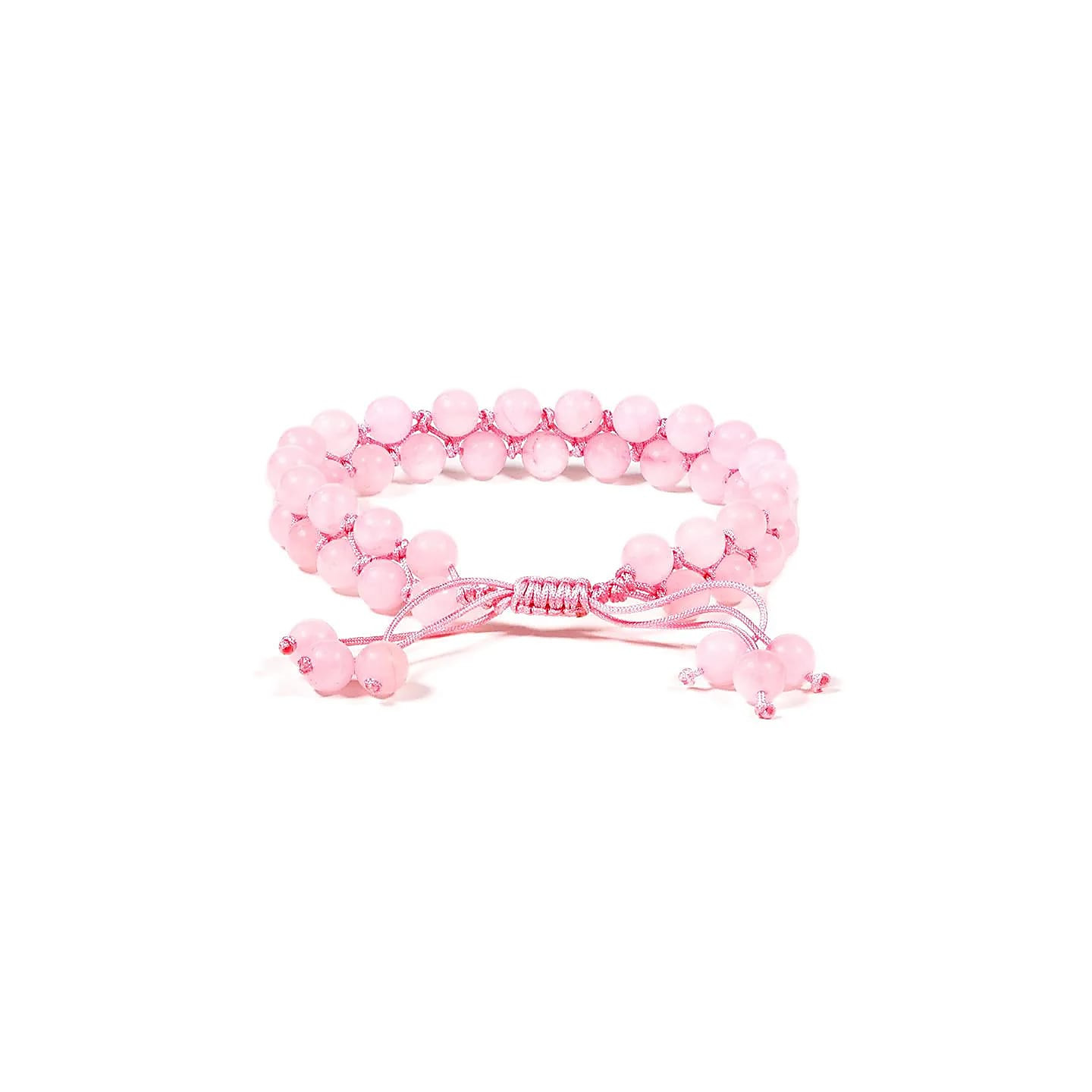 Bracelet en Quartz Rose double rang ajustable | Pieralune