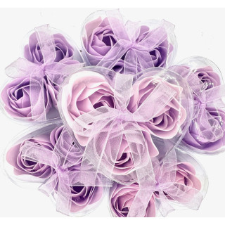 Romantic Rose Shaped Purple Soap – 12 pieces