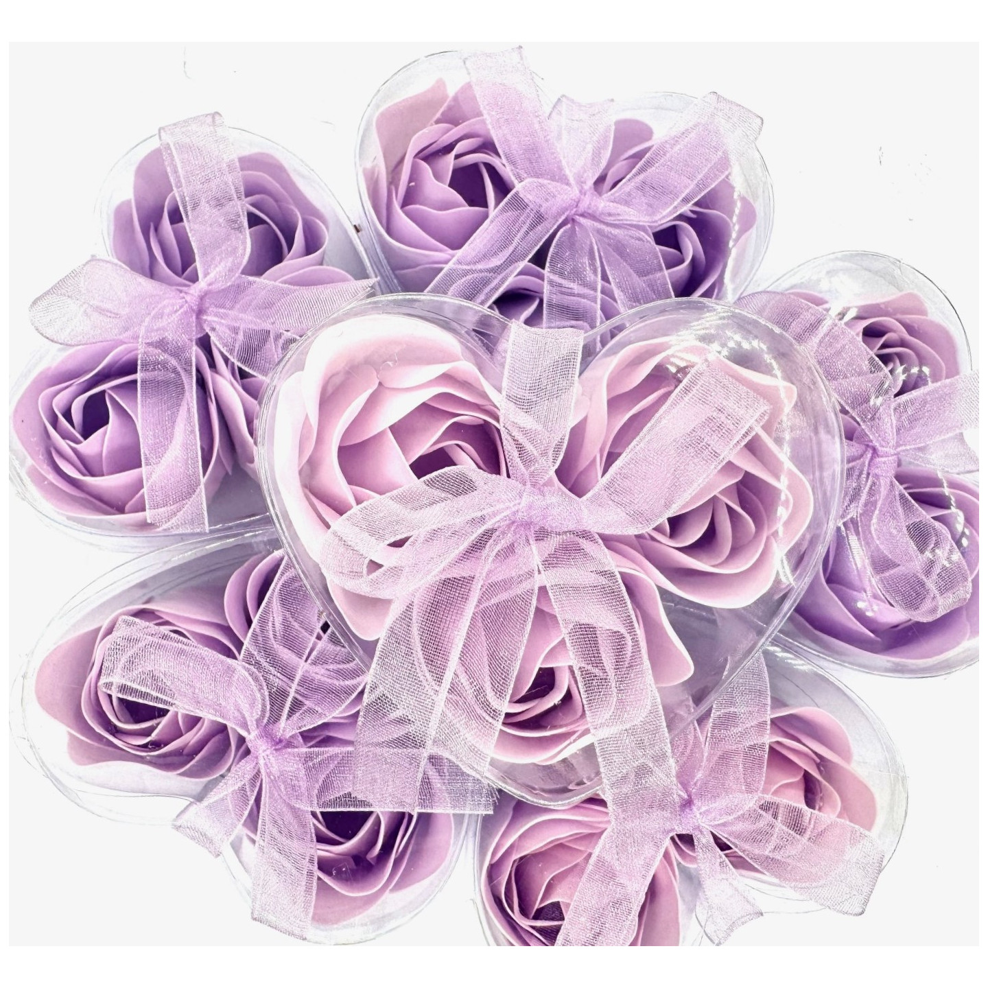 Romantic Rose Shaped Purple Soap – 12 pieces