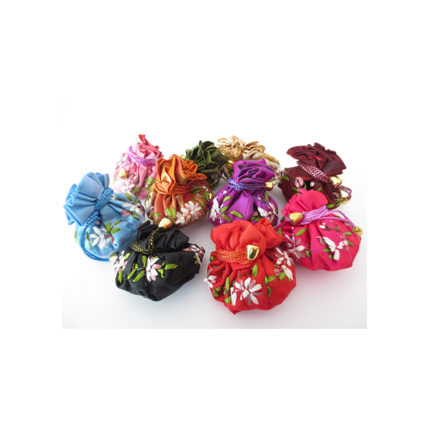 Embroidered Floral Pouch Set (12 pieces)