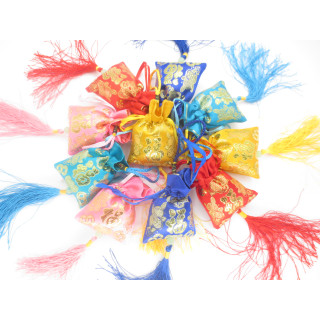 Tibetan Brocade Good Luck Hanger with Tasselled Set (10 pieces)