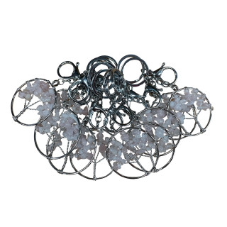 Tree of Life Keychains with Rose Quartz Gemstones