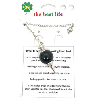 Black Onyx Gemstone Pendulum Ball