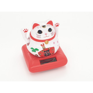Wholesale - Lucky Cat Solar Light White with 2 moving arms