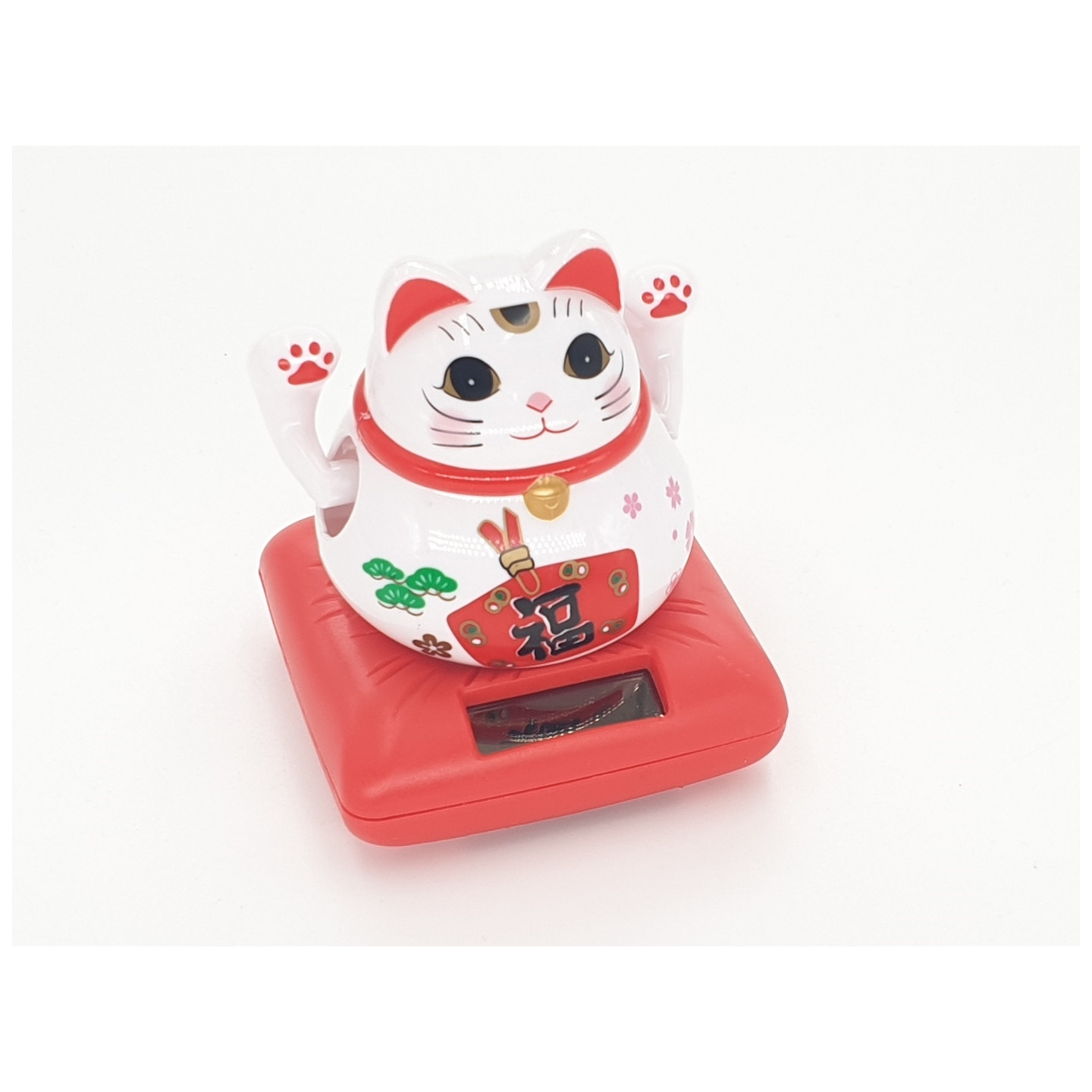 Wholesale - Lucky Cat Solar Light White with 2 moving arms