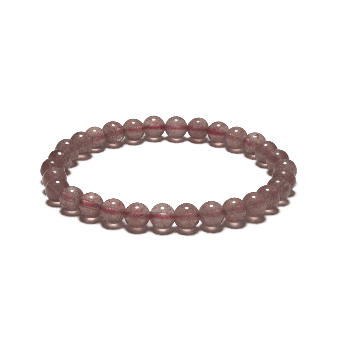 6mm Gemstone Bracelet without Gift Box - Strawberry Quartz