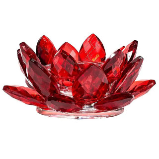 Bougeoir Lotus cristal rouge | Pieralune