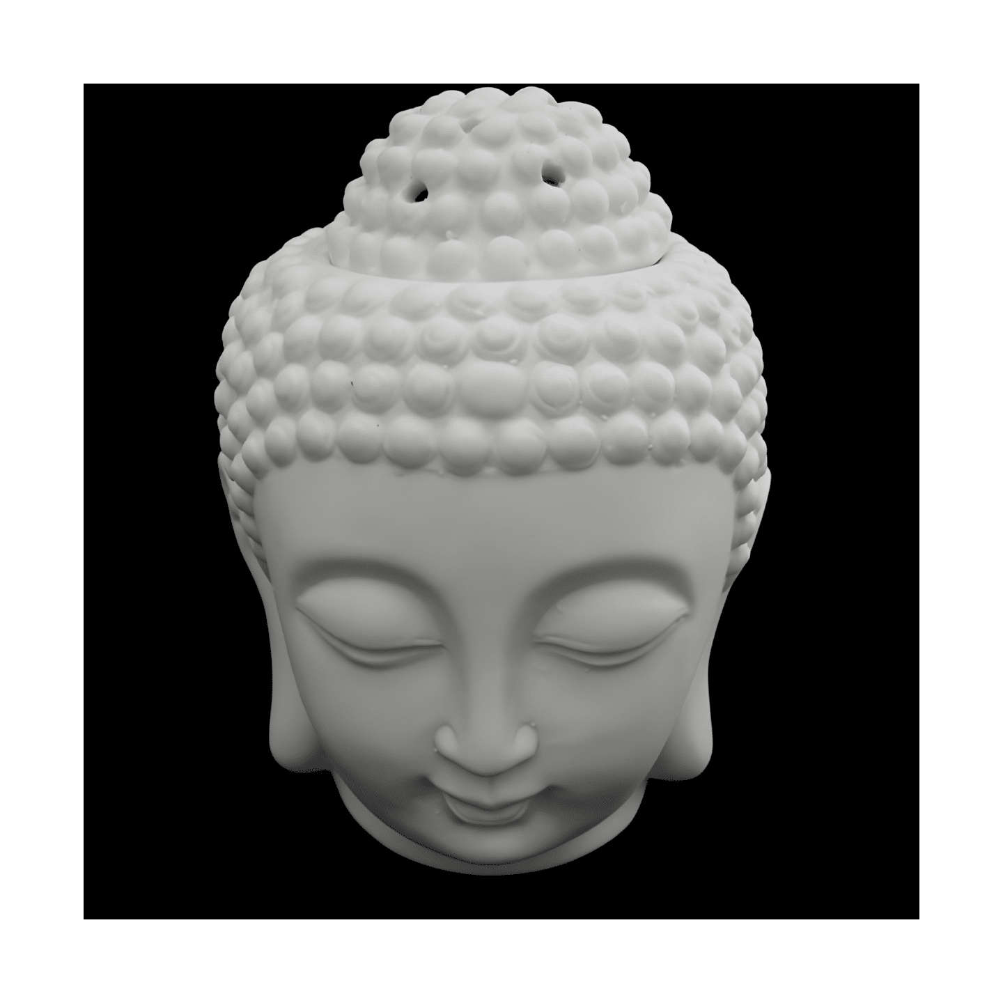 White Buddha Head Oil Burner 13 cm