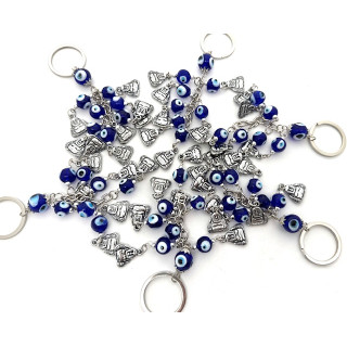 Blue Evil Eye Key Hanger with Buddha Set of 6