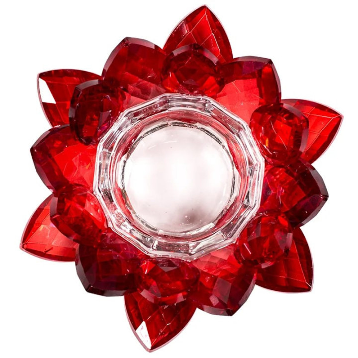 Bougeoir Lotus cristal rouge | Pieralune
