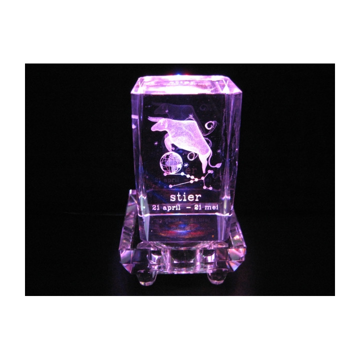 3D Crystal Laser Engraving Block – Taurus