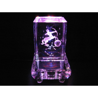3D Crystal Laser Engraved Block - Sagittarius