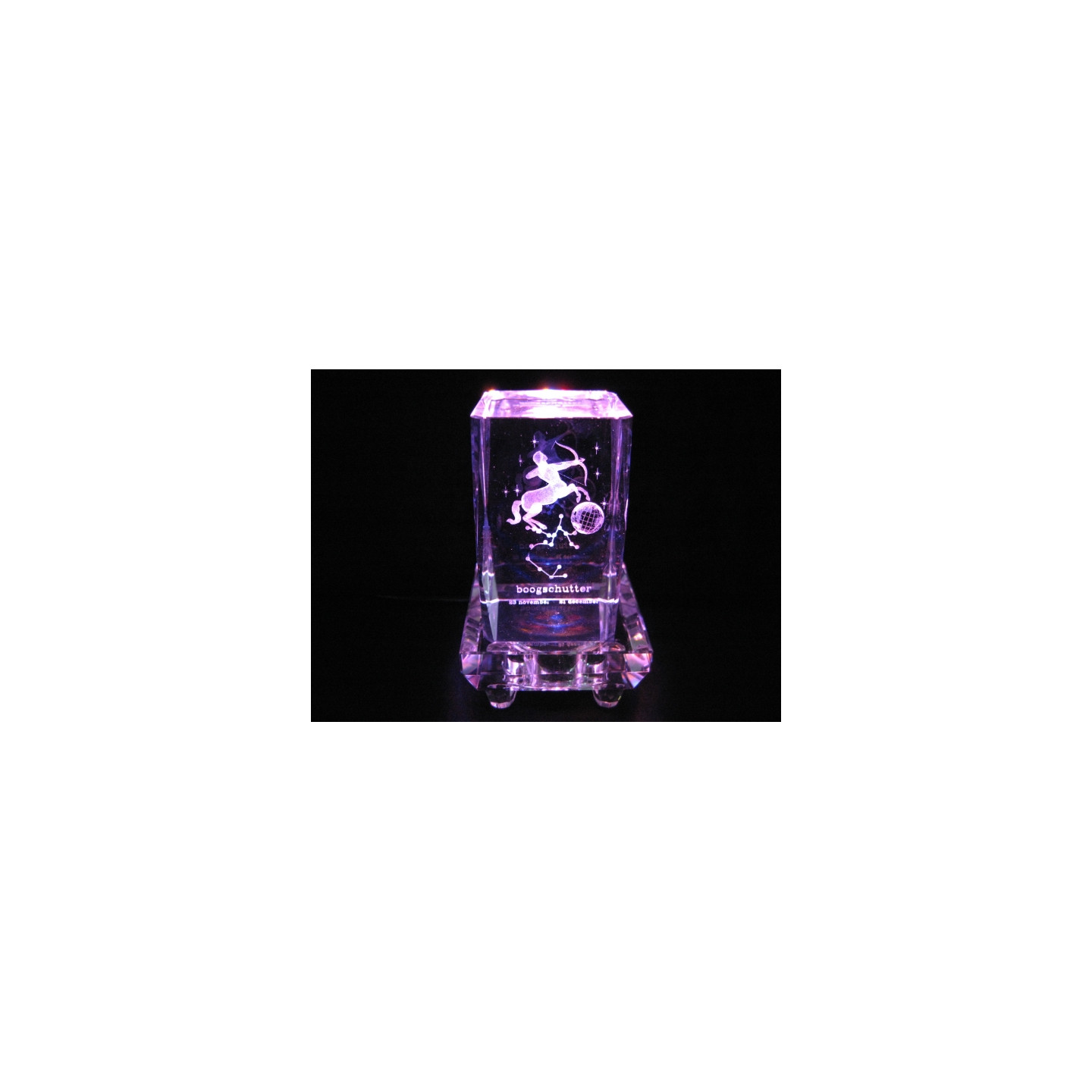 3D Crystal Laser Engraved Block - Sagittarius