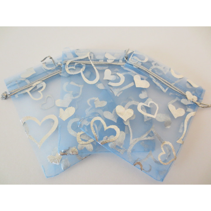 Organza Gifts bag Light Blue - 10cm x 15cm